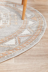 Lymbeth Grey Transitional Round Rug