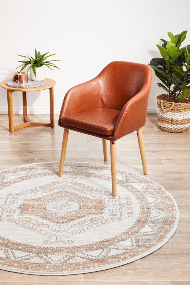 Lymbeth Natural Transitional Round Rug