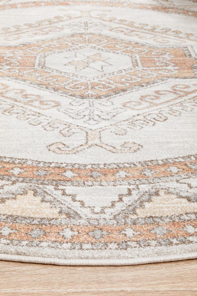 Lymbeth Natural Transitional Round Rug