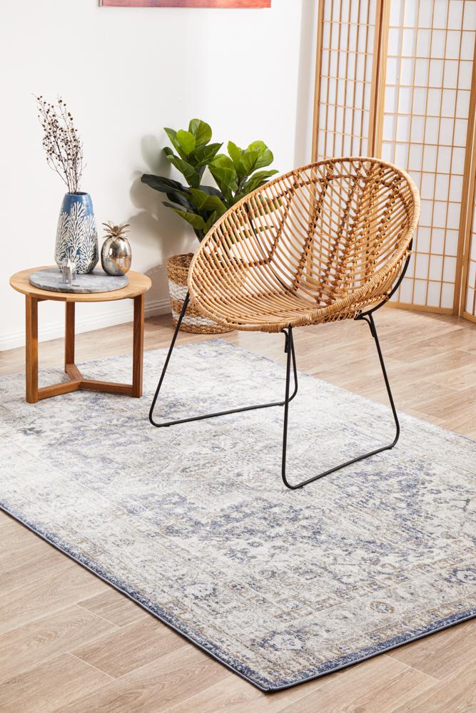 Lymbeth Ocean Blue Transitional Rug