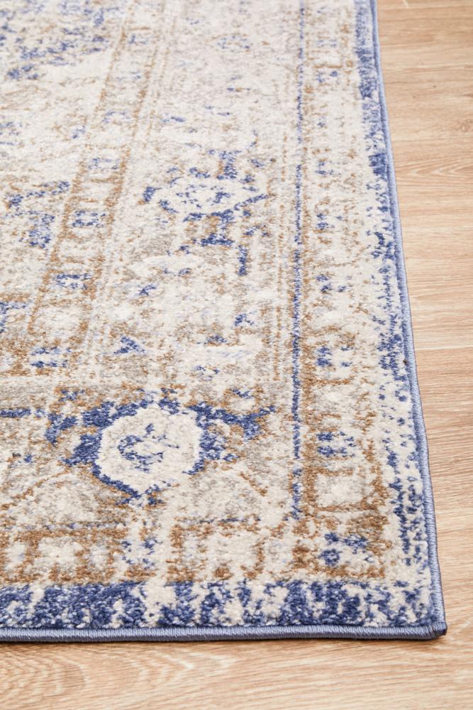 Lymbeth Ocean Blue Transitional Rug