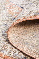 Lymbeth Peach Transitional Round Rug