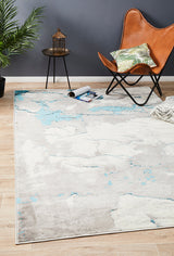 Cosmo Blue and Grey Transitional Rug