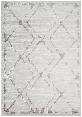 Cosmo Diamond Silver Transitional Rug - Lost Design Society