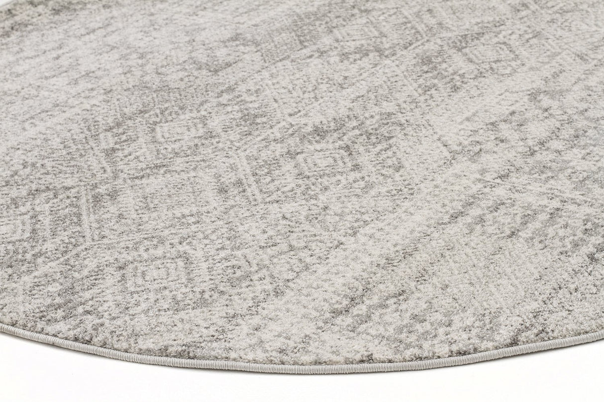 Zelda Silver Grey Round Transitional Rug