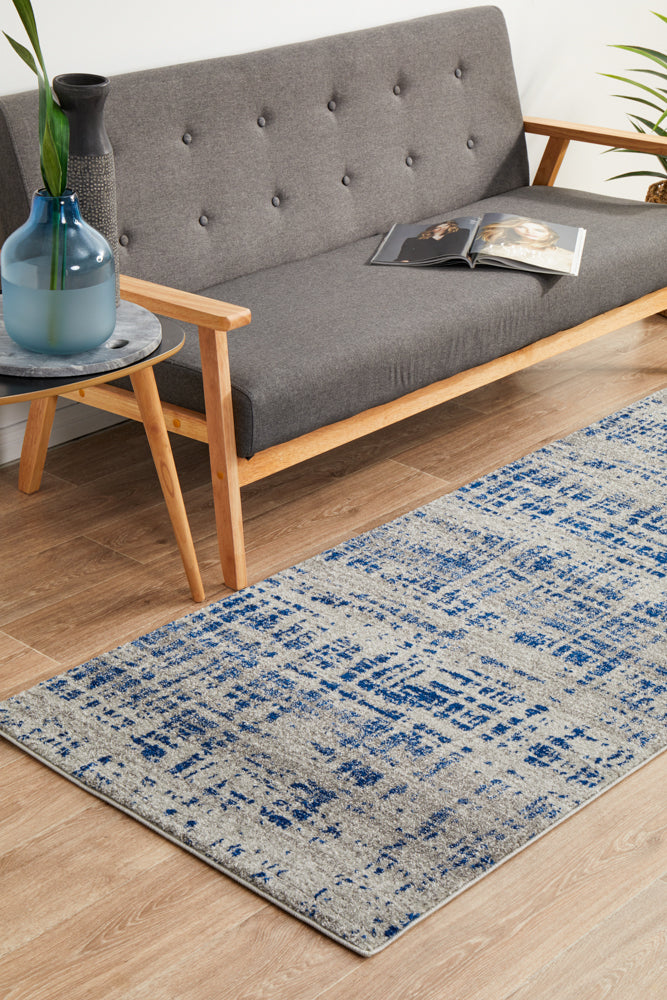 Ashley Abstract Modern Blue Grey Transitional Rug