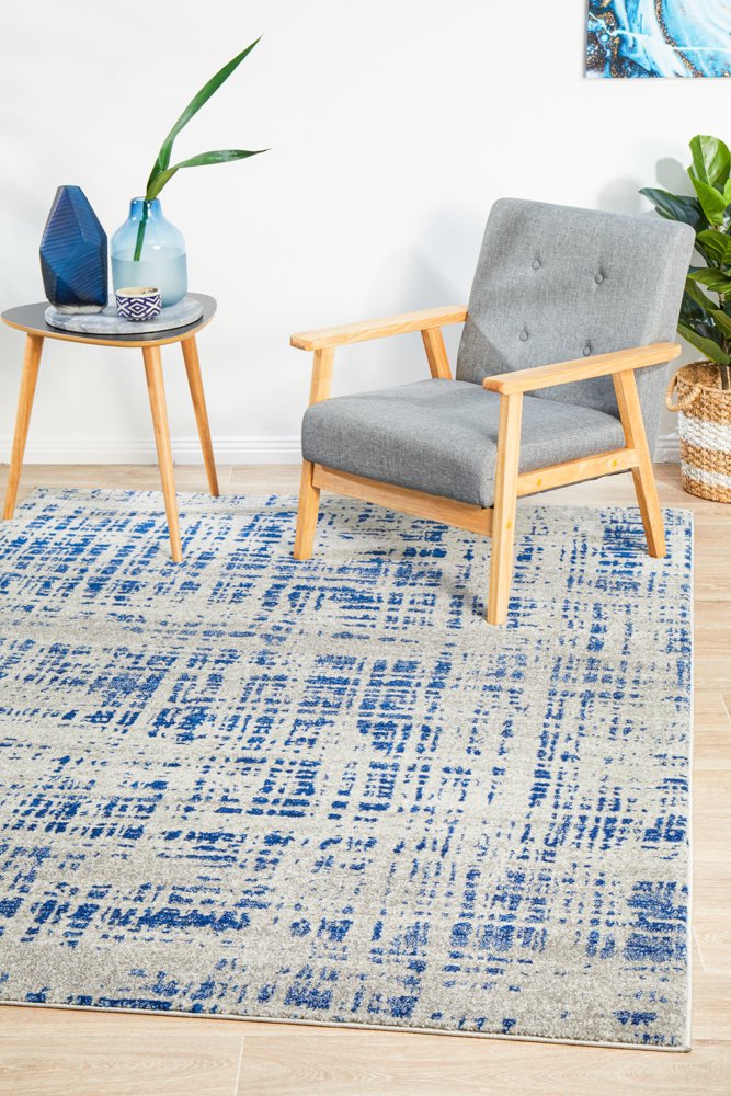 Ashley Abstract Modern Blue Grey Transitional Rug