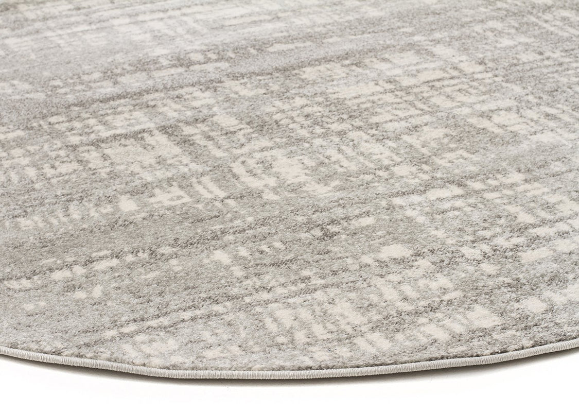 Modern Silver Rug Ashley Abstract Modern Silver Grey Round Transitional Rug – Lost Design ...