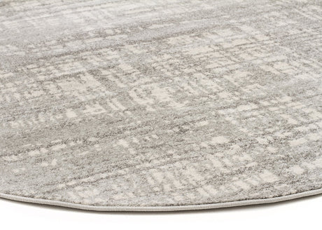 Ashley Abstract Modern Silver Grey Round Rug - Lost Design Society