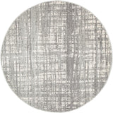 Ashley Abstract Modern Silver Grey Round Rug - Lost Design Society