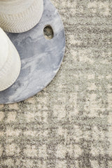 Ashley Abstract Modern Silver Grey Transitional Rug