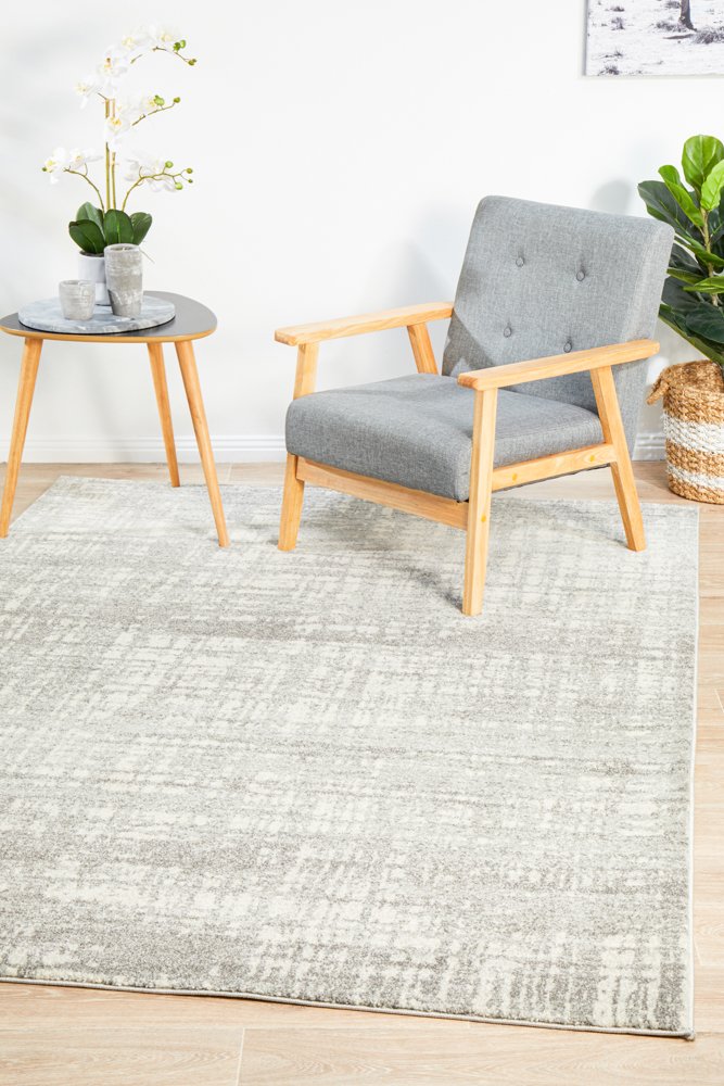 Ashley Abstract Modern Silver Grey Transitional Rug