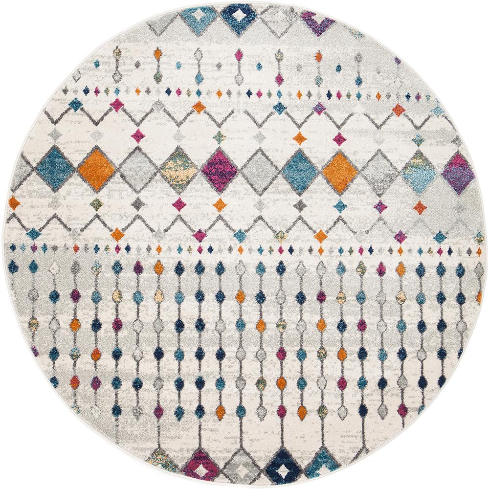 Peggy Tribal Morrocan Style Multi Round Transitional Rug