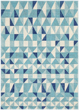 Illusion Modern Geo Blue Ivory Transitional Rug