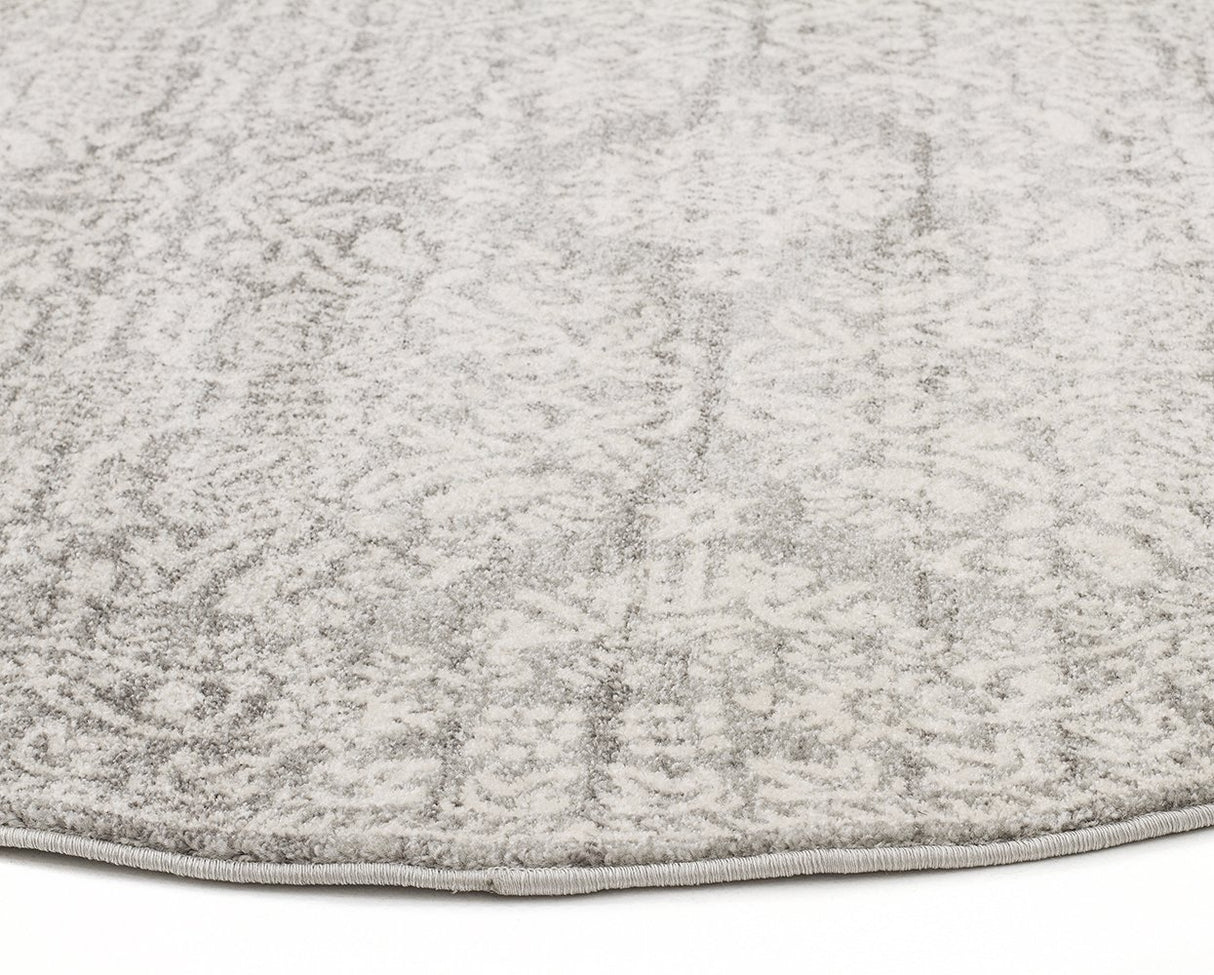 Gwyneth Stunning Transitional Silver Round Rug