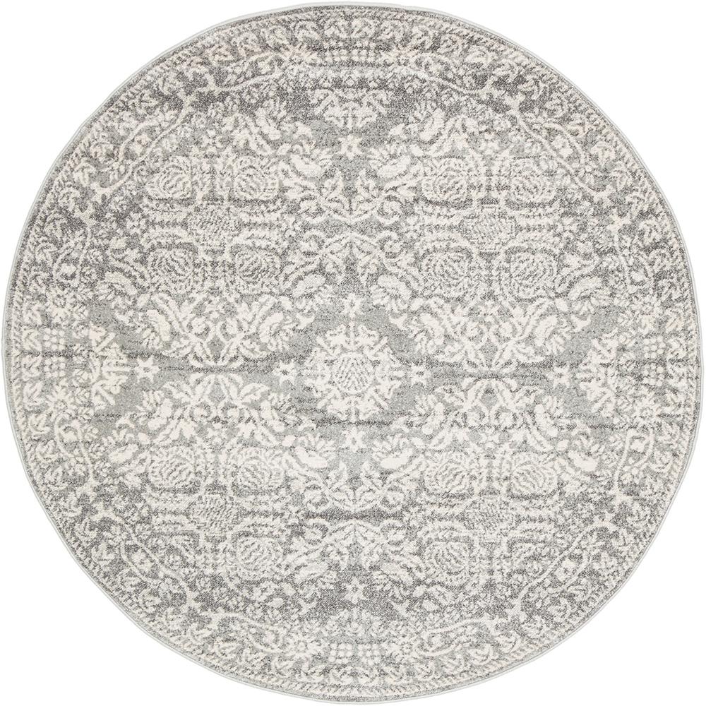 Gwyneth Stunning Transitional Silver Round Rug