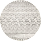 Adani  Modern Tribal Design Grey Round Rug - Lost Design Society