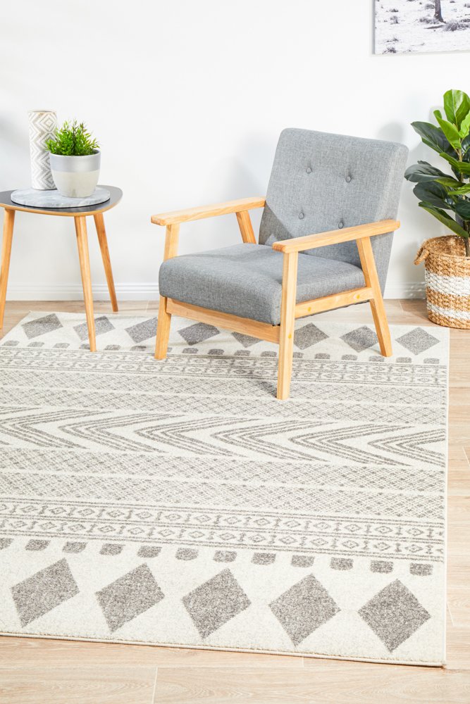 Adani Modern Tribal Design Grey Transitional Rug