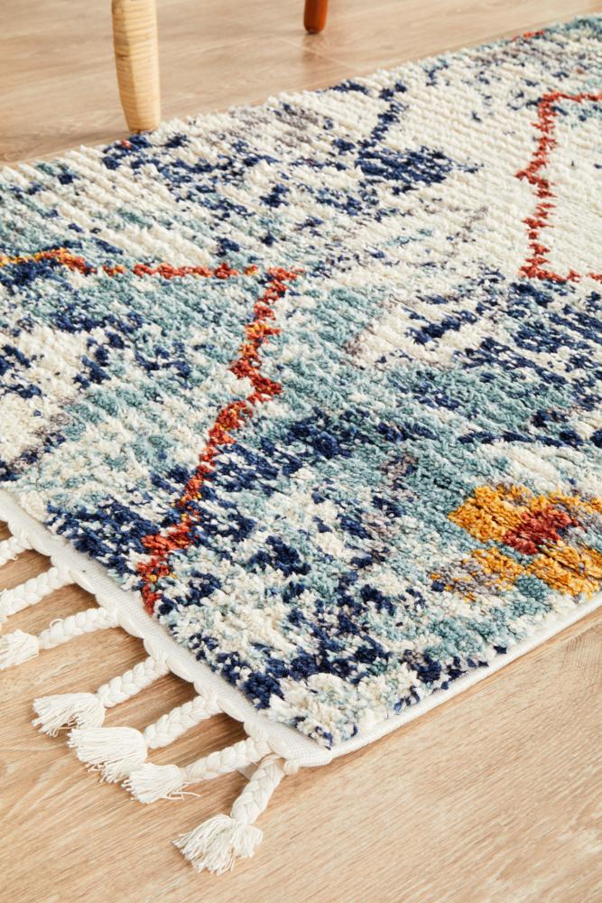 Tarfaya Moroccan Inspired Berber Blue Rug