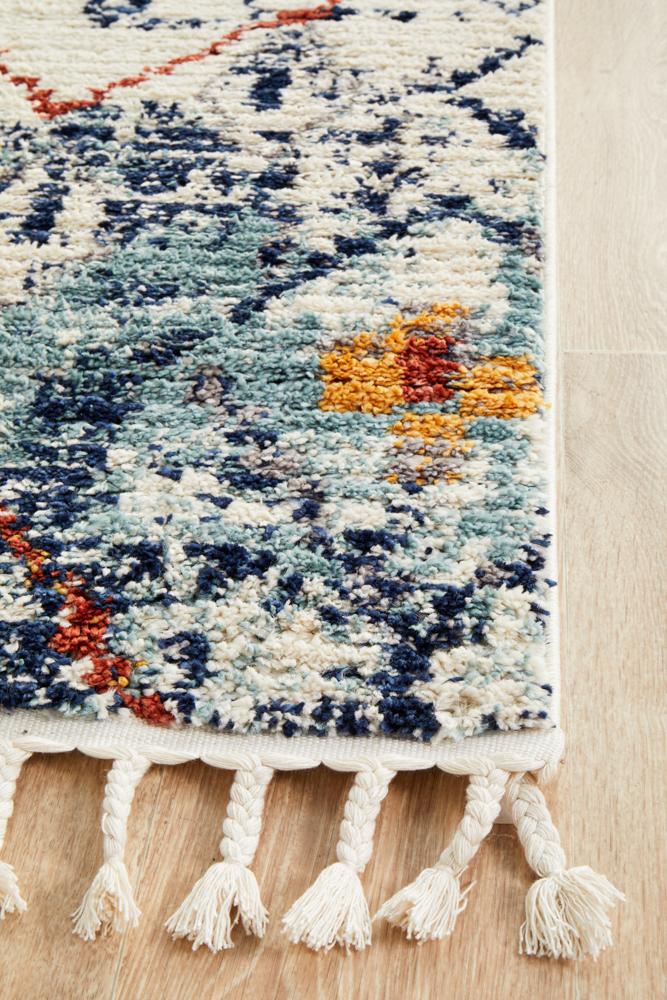 Tarfaya Moroccan Inspired Berber Blue Rug