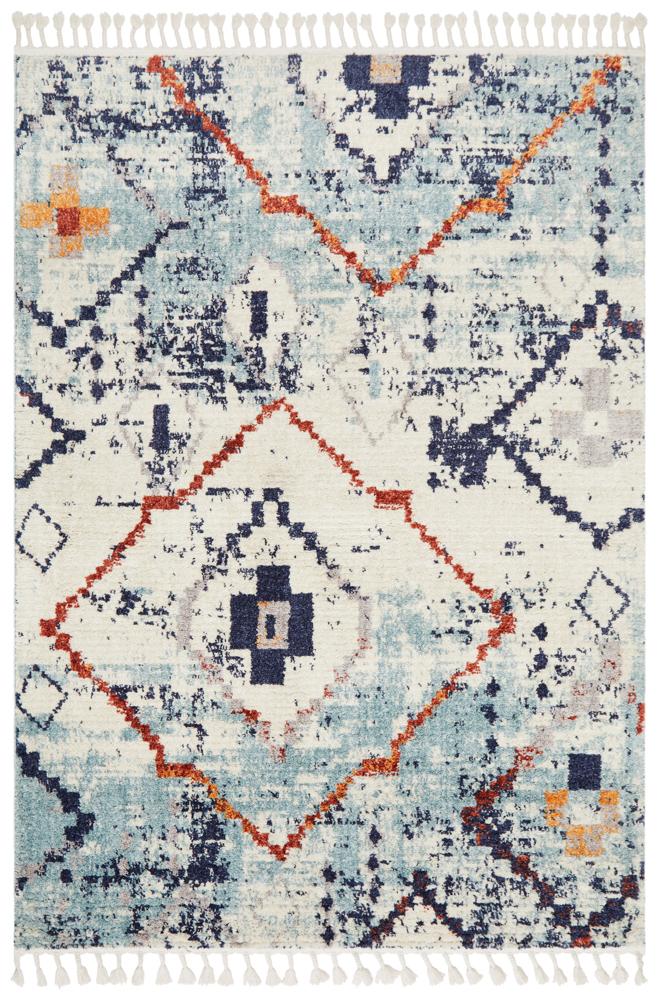 Tarfaya Moroccan Inspired Berber Blue Rug