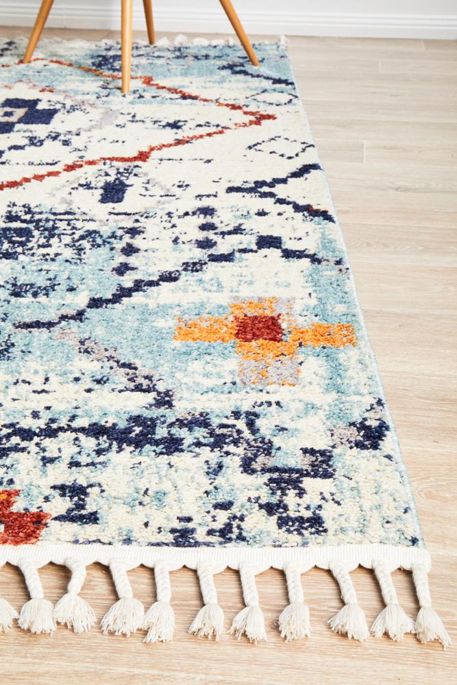 Tarfaya Moroccan Inspired Berber Blue Rug