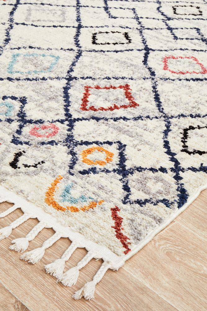 Tarfaya Moroccan Inspired Berber Multi Diamond Rug