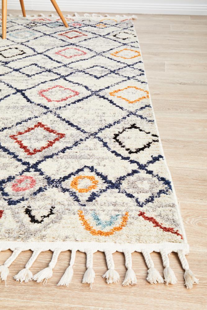 Tarfaya Moroccan Inspired Berber Multi Diamond Rug