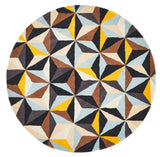 Crystal Designer Wool Round Rug Blue