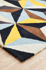 Crystal Designer Wool Rug Blue