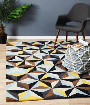 Crystal Designer Wool Rug Blue - Lost Design Society