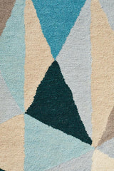 Gem Stone Designer Wool Rug Blue