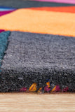 Eclectic Designer Wool Rug Blue Rust Purple