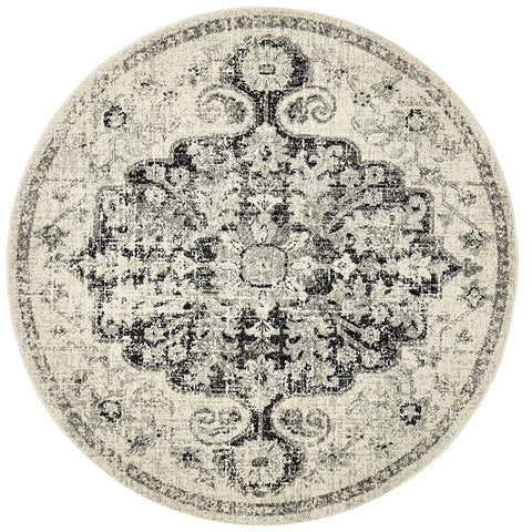 Treasury Transitional Round Charcoal Rug