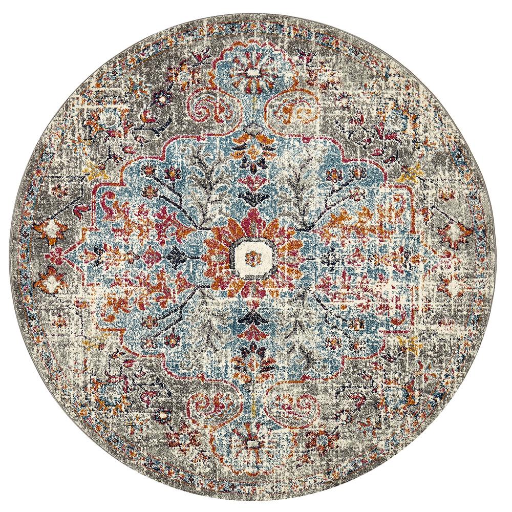 Treasury Huxley Multi Coloured Round Transitional Rug