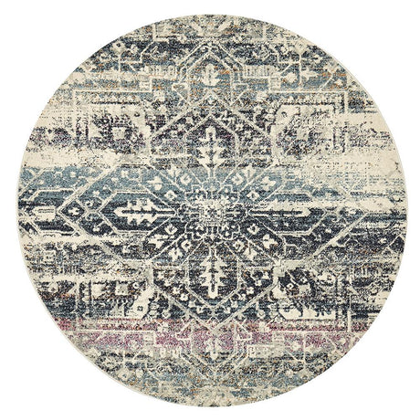 Treasury Layton Blue Round Transitional Rug