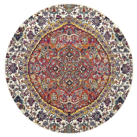 Treasury Shelly Rust Round Transitional Rug