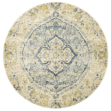 Treasury Tyler Sky Blue Round Transitional Rug