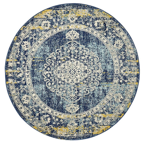 Treasury Wilson Navy Round Transitional Rug