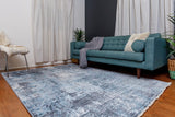 Belek Transitional Blue Grey Tassel Rug