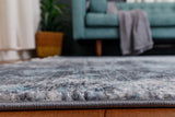 Belek Transitional Blue Grey Tassel Rug