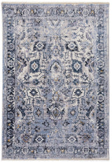 Belek Medallion Transitional Silver Tassel Rug