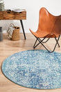 Muse Blue Transitional Round Rug