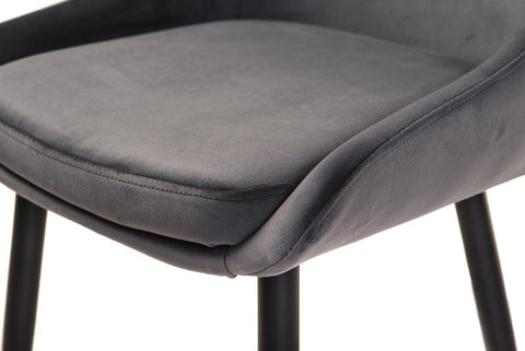 Cesena Dark Grey Velvet Dining Chairs - Set of 2