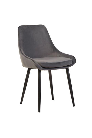 Cesena Dark Grey Faux Leather Dining Chairs - Set of 2