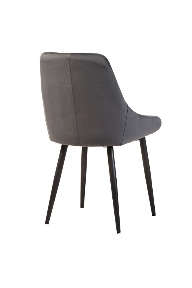 Cesena Dark Grey Velvet Dining Chairs - Set of 2