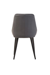 Cesena Dark Grey Velvet Dining Chairs - Set of 2