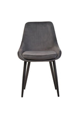 Cesena Dark Grey Velvet Dining Chairs - Set of 2