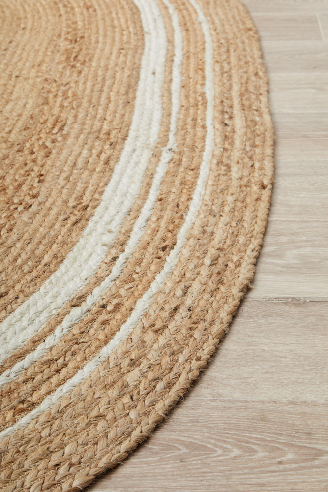 Byron Golden Natural Jute Oval Rug