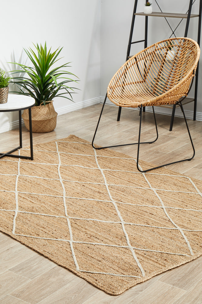 Byron Geo Golden Natural Jute Rug